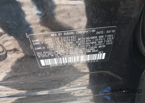 2019 Subaru Ascent Touring from USA, damaged, VIN 4S4WMARD8K3464628